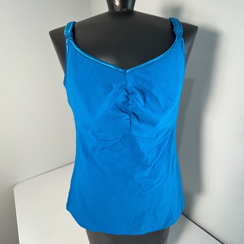 Bravado Nursing Tank Sports Bra Blue 36 F(DDD)/G Breastfeeding Activewear Comfy